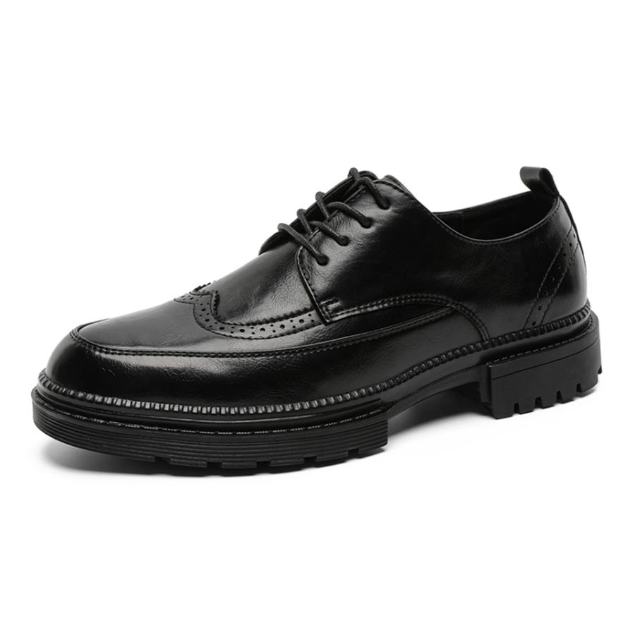 Lanza Bridegroom, Business, Fashion Brogue British Style, Elegance, Elegant, Luxury, Winter Thermal Leather Dress Shoes