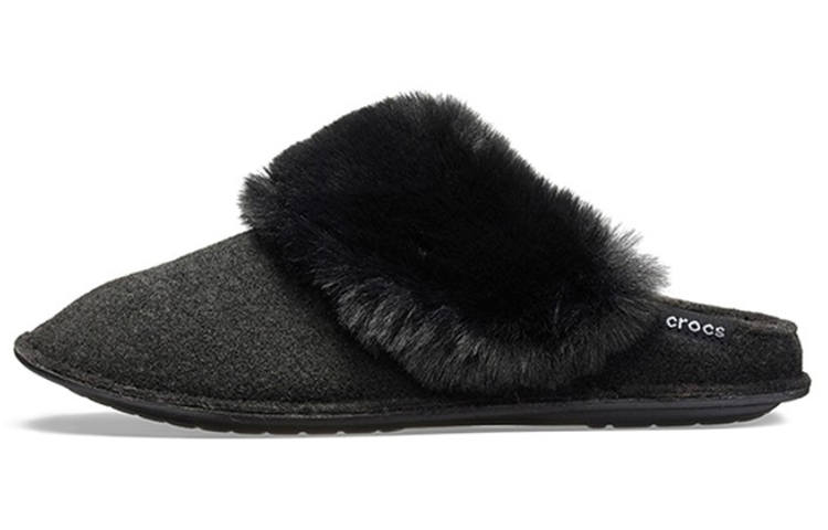 Crocs Crocs Mule Fur Slippers 'Black' Women's
