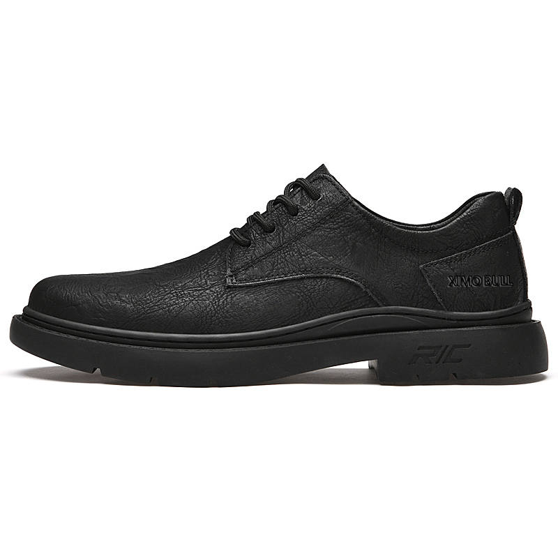 XIMO BULL Casual Leather Shoes Men's Low Top Black/Brown
