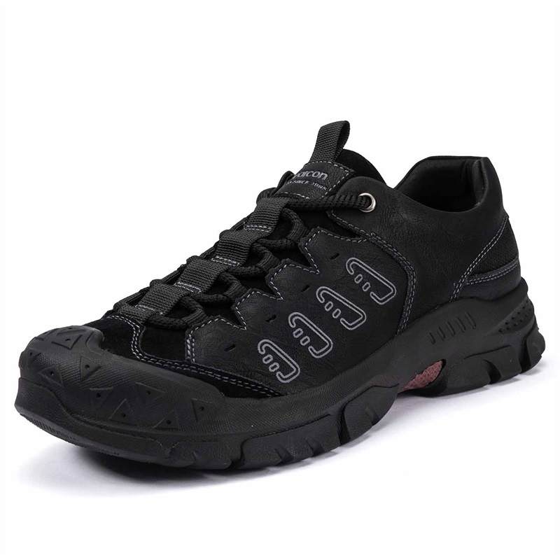 YEARCON Casual Shoes Men's Low Top Black, Dark Brown