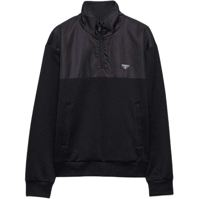 PRADA PRADA Sweatshirts Men's Black Half Turtleneck Moderate Regular
