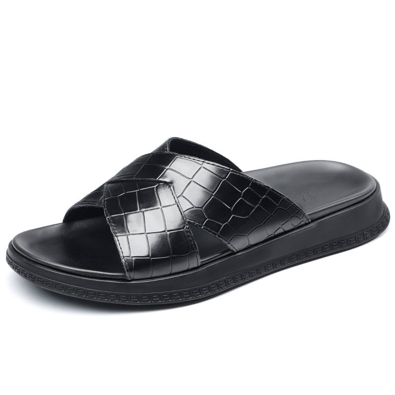 JIEDESEN Stitching Slide Slippers Men's