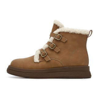 DINILU Microfiber Leather Abrasion Resistant Short Snow Boots Women's