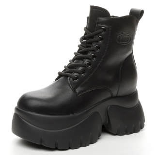 Shangjinni Microfiber Leather Short Combat Boots Women's