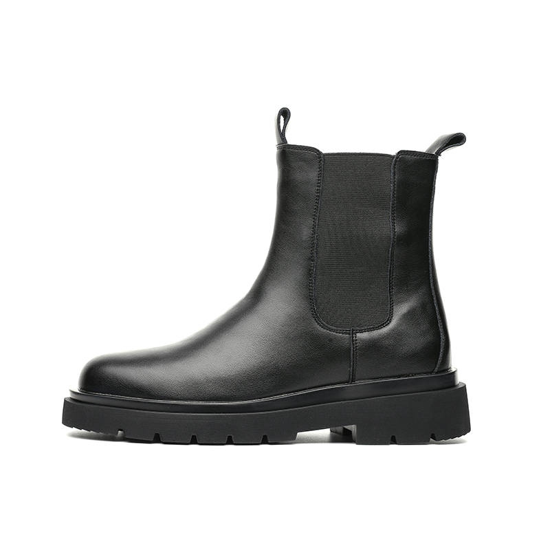 PINYI PINYI Microfiber Leather Short Chelsea Boots Men's Black