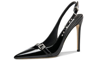 Lily Wei Twilight Microfiber Leather Slim Heel High Heels 10cm Women's
