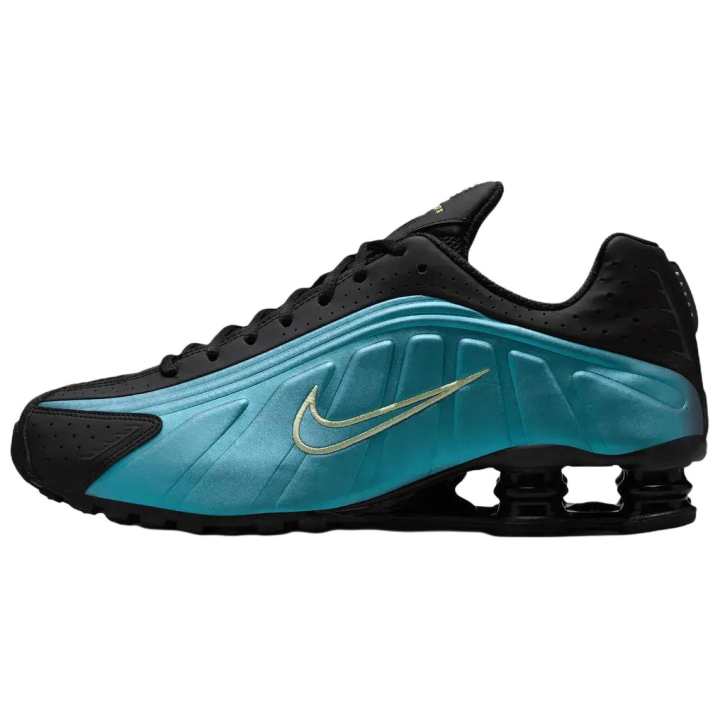 Nike Nike Shox R4 Breathable Running Shoes Unisex Black Blue