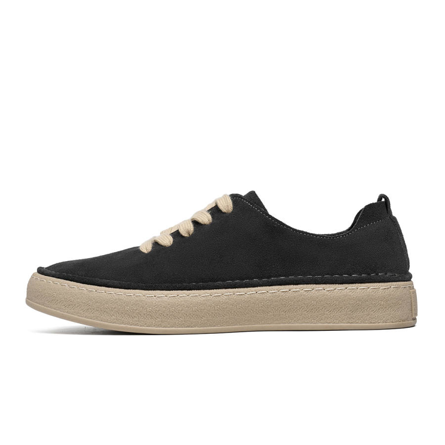C°BANNER Cow Split Leather Lightweight Low top Skateboard Shoes Men's Dark Gray