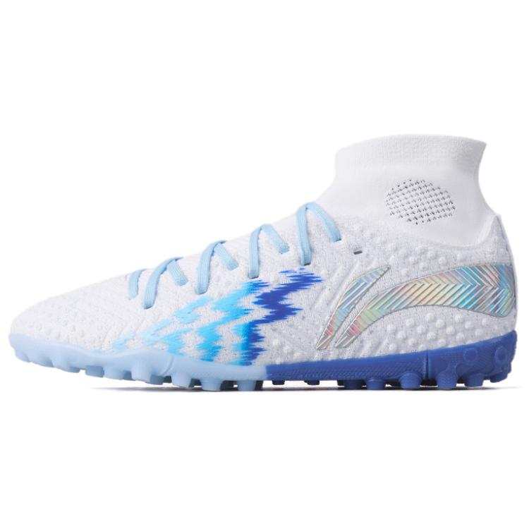 Li-Ning Li Ning TF Turf Soft Ground Synthetic Leather Cushioning, Wear Resistant Soccer Shoes Men's White Blue