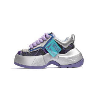 WANG&My&love Cow Split Leather Lightweight Height Increasing Hot Girl Breathable Sports Trendy Chunky Sneakers Women's