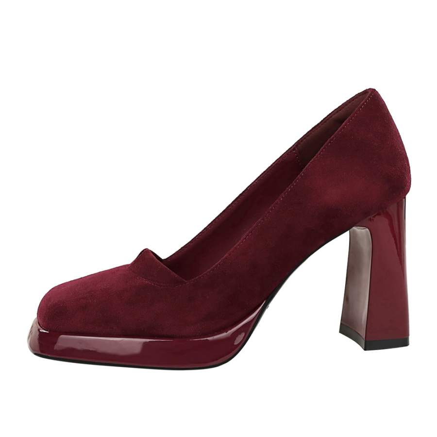 QITUMAUL Suede Chunky Heel High Heels Women's