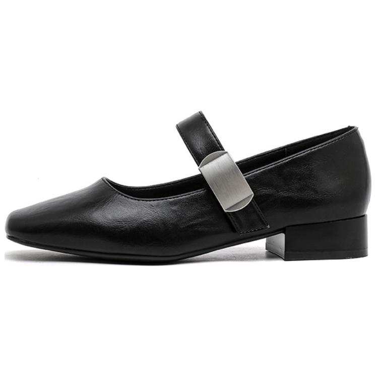 DAPHNE Cow Split Leather Block Heel Mary Jane Shoes 3.5cm Women's
