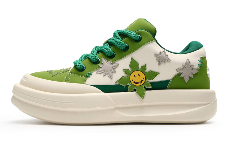 SMILEY Cow Split Leather Slip Resistant Slip Resistant Low top Skateboard Shoes Men's