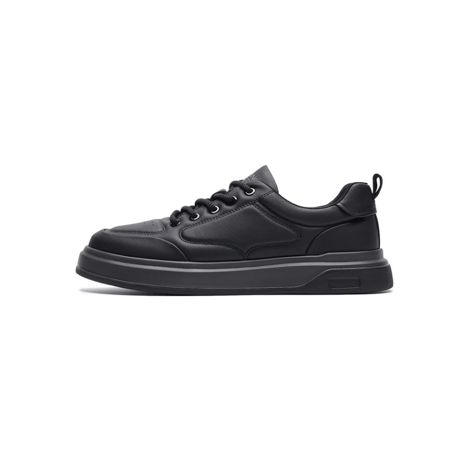 AOKANG Cow Leather Abrasion Resistant Low top Skateboard Shoes Men's Black