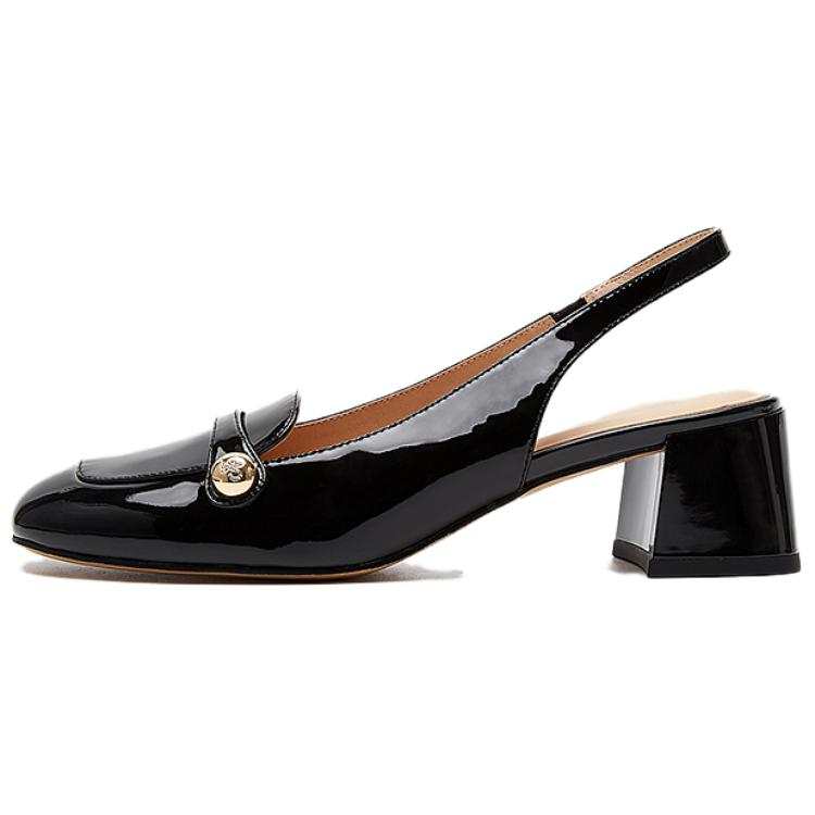 Le Saunda Cow Leather Chunky Heel High Heels Women's