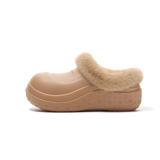 TRAPAR WAVES Rubber Sole Quiet Closed Toe Slippers Women's Brown