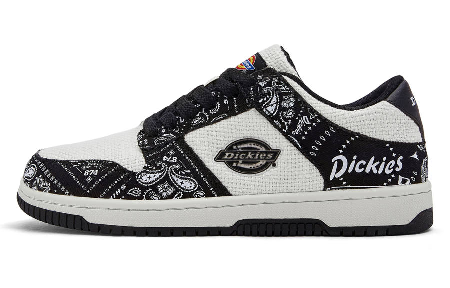 Dickies Fabric Low top Skateboard Shoes Men's Black White