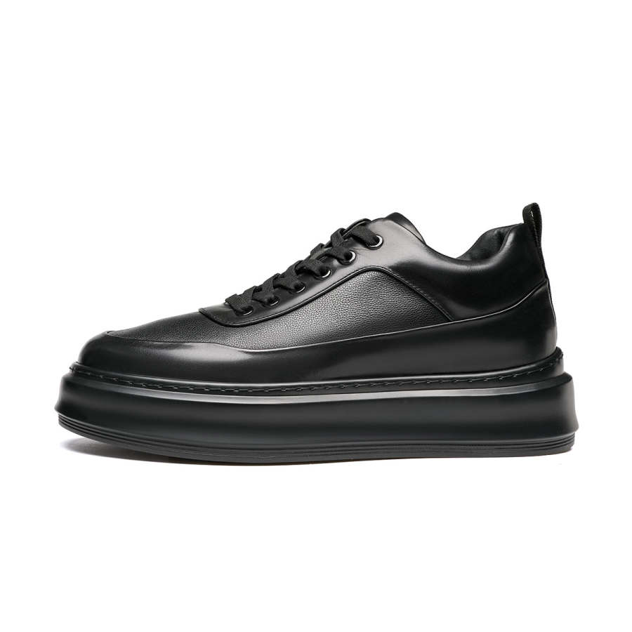 Millies MILLIE'S Top Grain Cow Leather Balance Low top Skateboard Shoes Men's Black