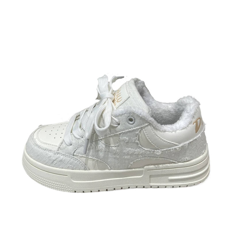 LIANGHUO Microfiber Leather Thickened And Fleece Lined, Niche, Puffy Shoes, Trendy Fashion, Casual Sports