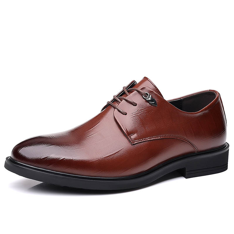 CITONGXIANSHENG Cow Split Leather Dress Shoes Men's Brown