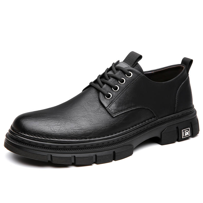 Poitulas Poitulas Cow Split Leather Casual Shoes Men's Black