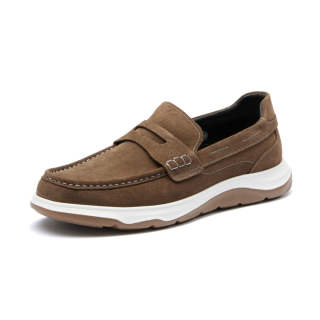 SEVEN Cow Split Leather Casual Shoes Men's Khaki