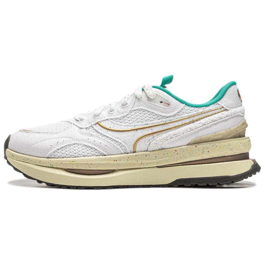 Li-Ning Li Ning Slip Resistant Abrasion Resistant Low top Casual Shoes Unisex White