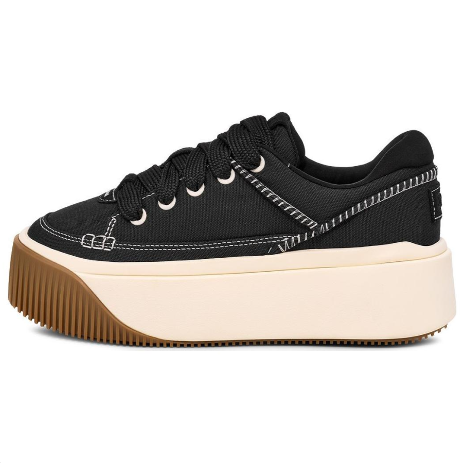 UGG Fashion Platform Fabric Low top Casual Shoes Unisex Black