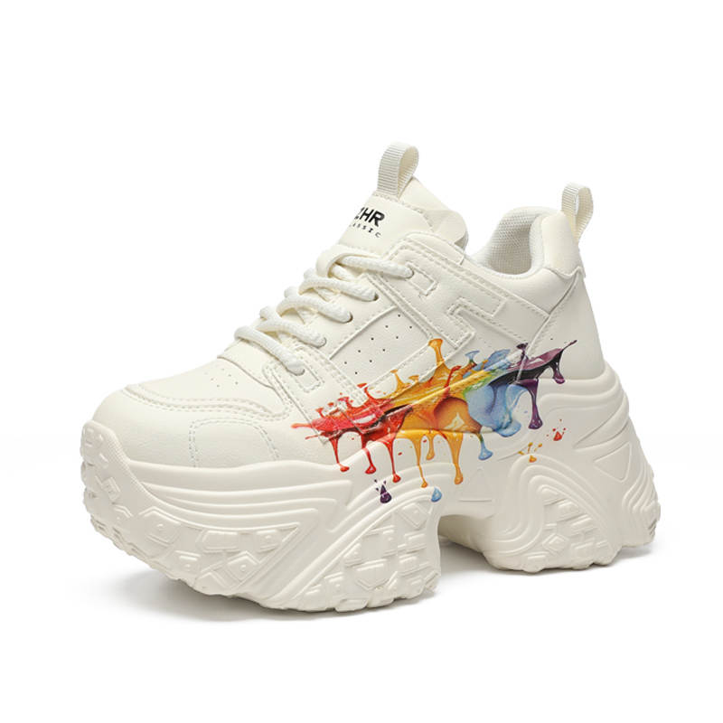 ZHR Little White Bear Abrasion Resistant Lightweight Low top Chunky Sneakers Women's Beige