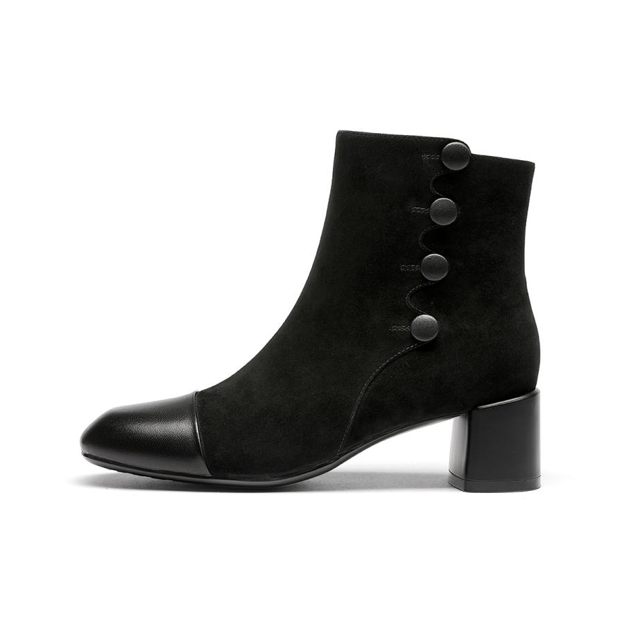 GOLDLION Ankle Boots Women's High Top Black/Coffee