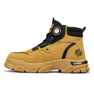 CAHHRRN Combat Boots Men's Black/Turquoise Green/Yellow