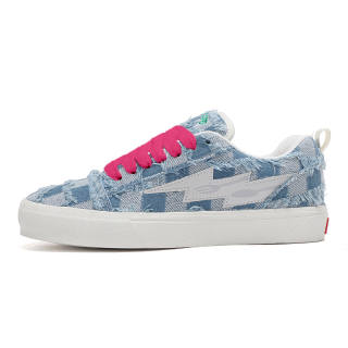 DUEPLAY Vintage Campus Style Preppy Style Fabric Low top Skateboard Shoes Unisex