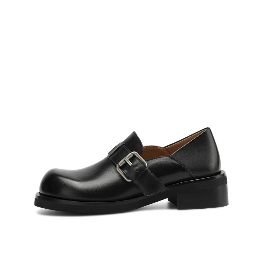 BOERDIQI Cow Leather Loafers 4.2cm Women's Black