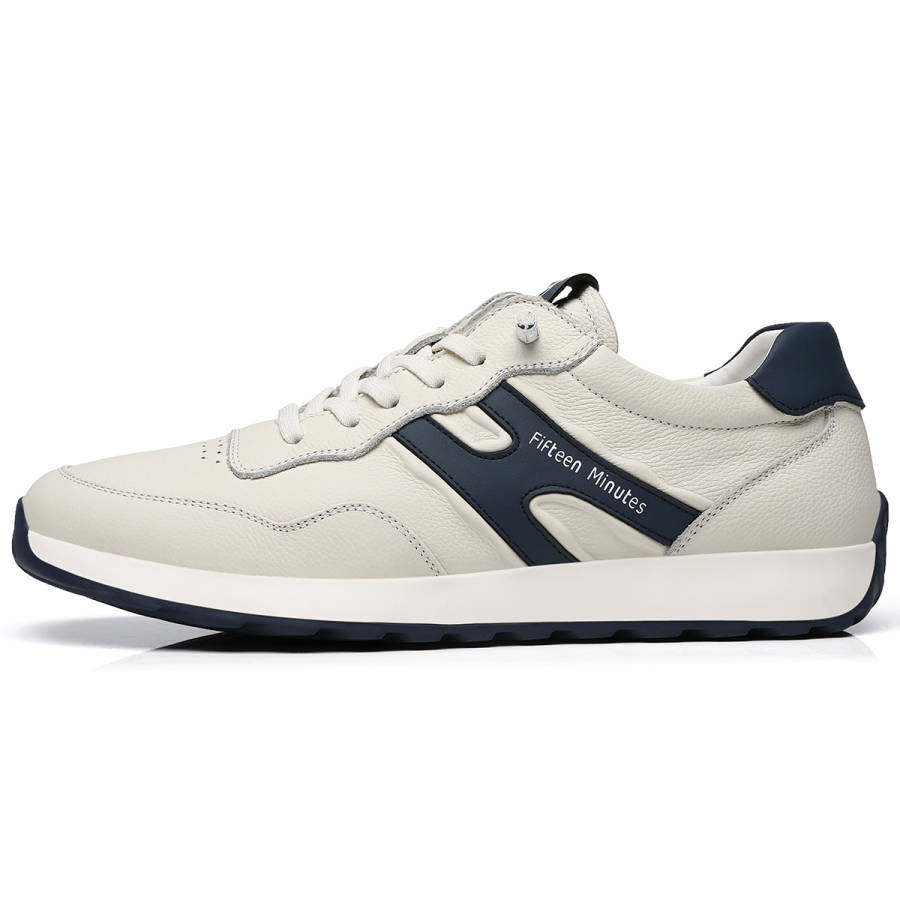 15 MINS Cow Leather Low top Casual Shoes Men's White