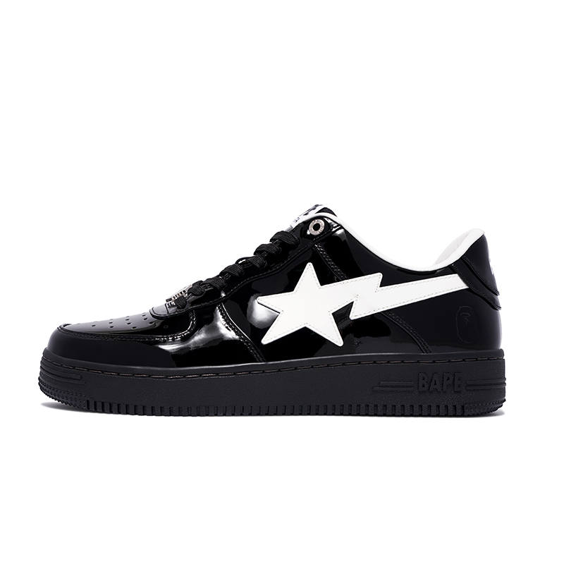 A BATHING APE Bape STA Cow Leather Abrasion Resistant Abrasion Resistant Low top Casual Shoes Women's