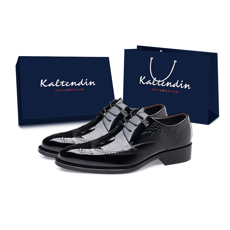 KALTENDIN Top Grain Cow Leather, Brogue Brogues Trendy Fashion Dress Shoes Men's