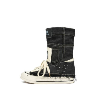 HEIPA AB Mismatched Original Designed Pre Fall Cowboy Boots Abrasion Resistant, Breathable, Lightweight High top