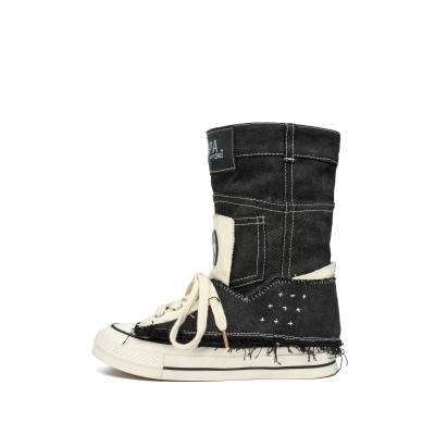 HEIPA AB Mismatched Original Designed Pre Fall Cowboy Boots Abrasion Resistant, Breathable, Lightweight High top