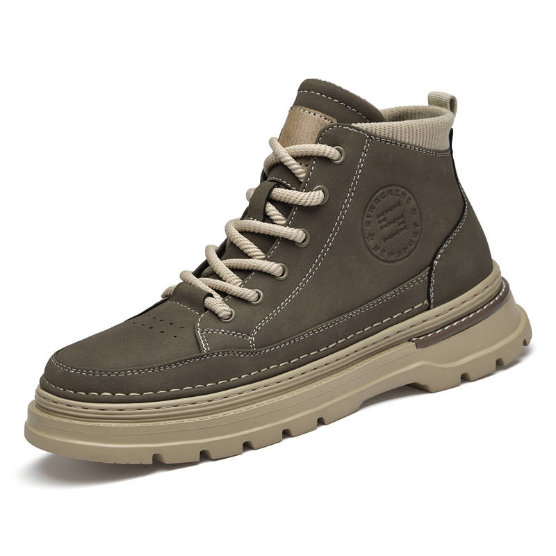 GONGNIULEITING GONGNIULEITING Synthetic Leather Crew Combat Boots Men's