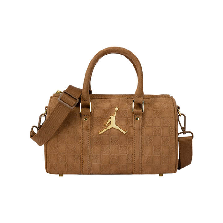 Jordan Jordan Faux Suede Water Buckets Boston Bag, Shoulder Bag, Crossbody Bag, Handbag Regular Unisex Light Brown