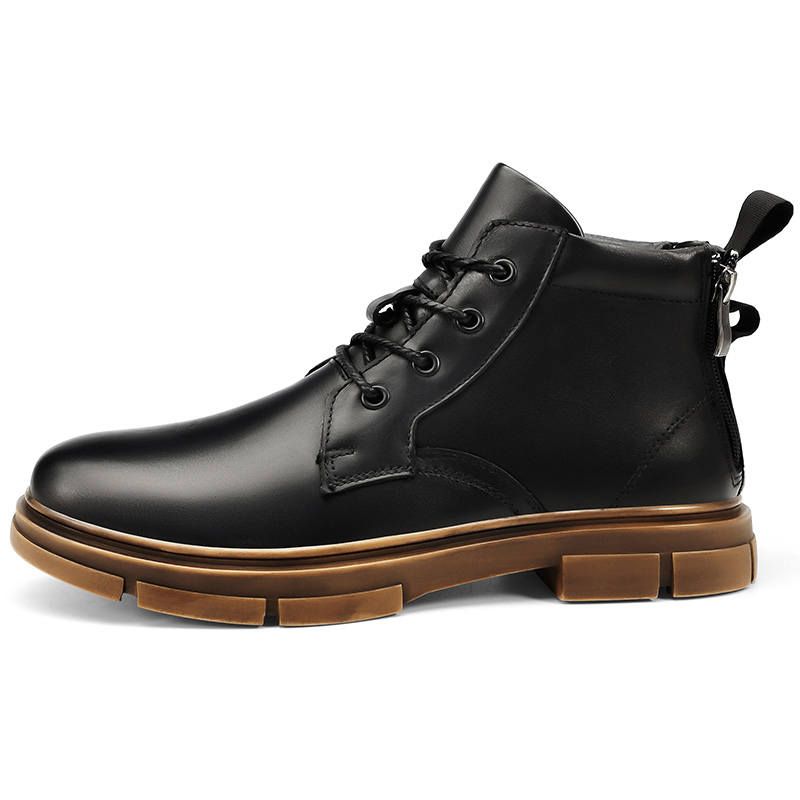 DAISHUTOU DAISHUTOU Cow Leather Crew Combat Boots