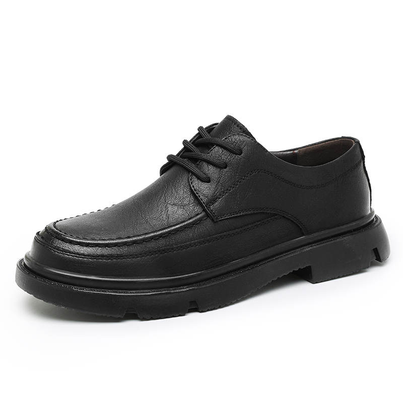 CITONGXIANSHENG Cow Split Leather Casual Shoes Men's Black