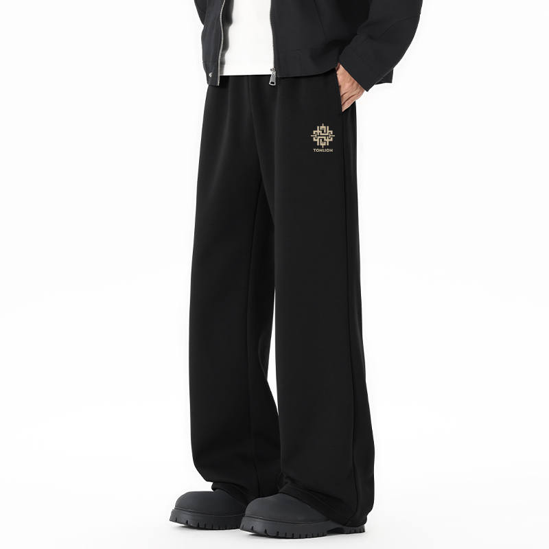 Tonlion Casual Pants Unisex Thickened And Fleece Lined Sweatpants