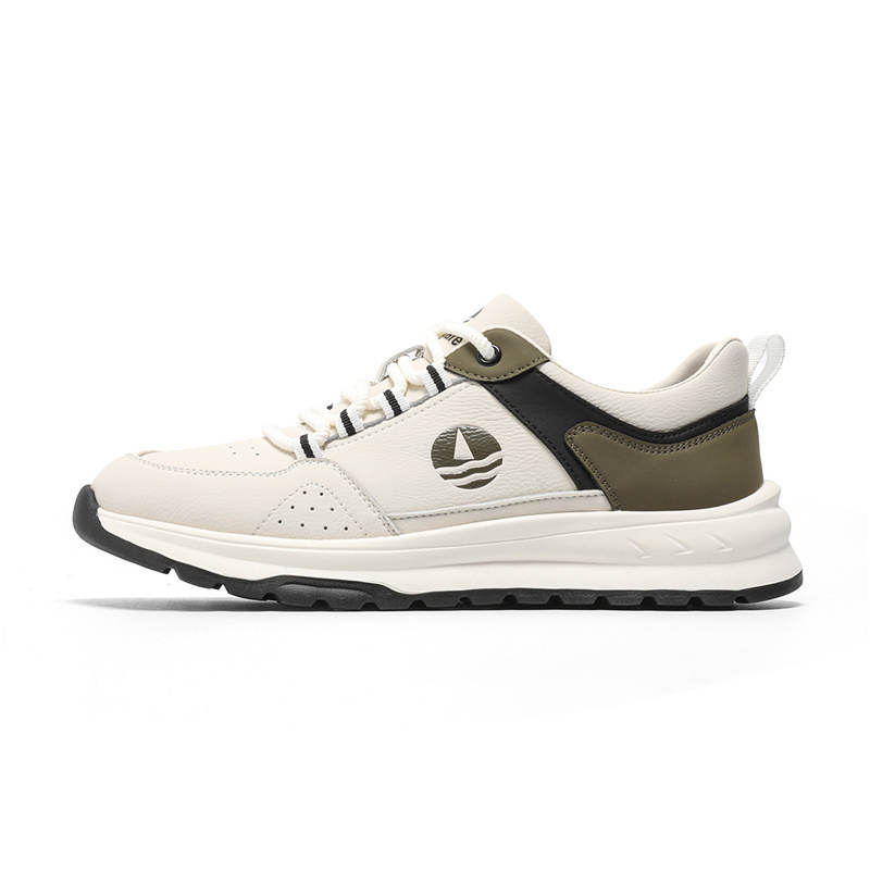 NAVIGARE Small Sailboat Synthetic Leather Height Increasing Low top Casual Shoes Men's White