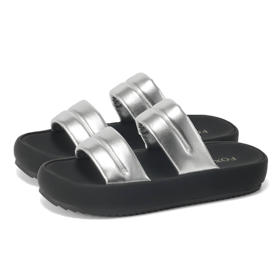 FOXER FOXER Slide Slippers Women's Silver/Beige