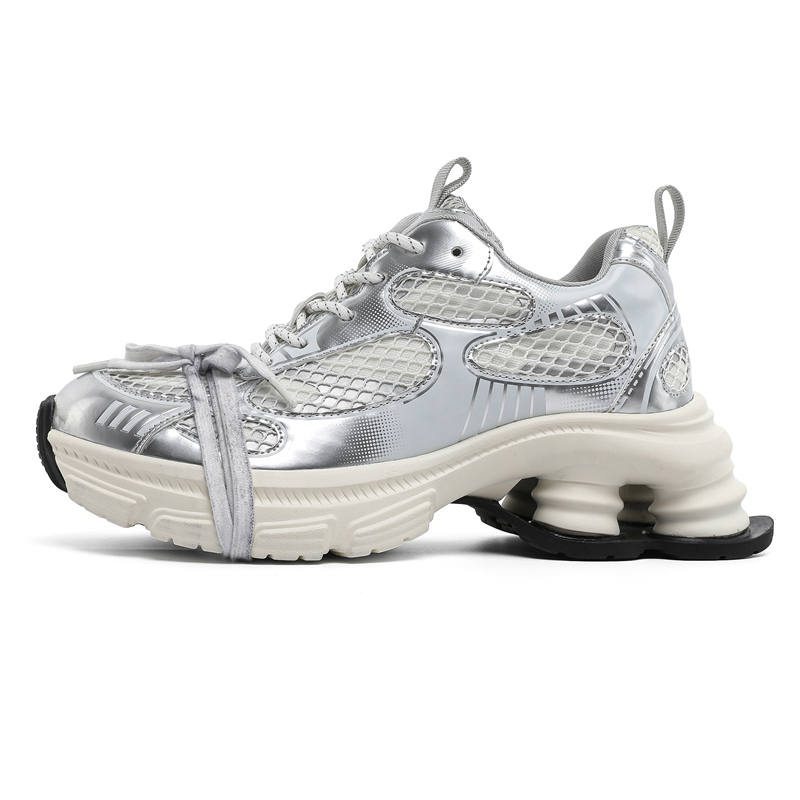 MPZY Abrasion Resistant Abrasion Resistant Low top Chunky Sneakers Unisex Silver