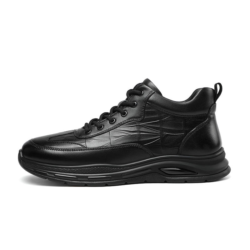 SEPTWOLVES Top Grain Cow Leather Fleece Lined Versatile Fashion Comfortable And Trendy Thermal High top Casual Shoes