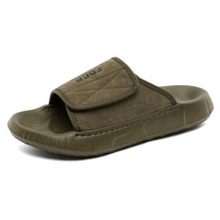 SOBB Slip Resistant Abrasion Resistant Cushioning Slide Slippers Men's Olive Green