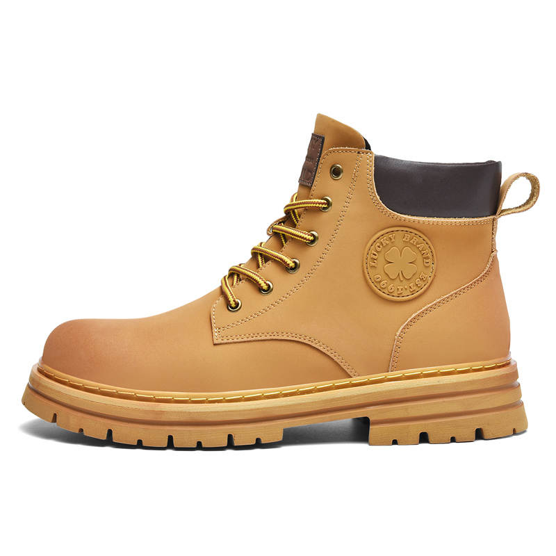 LUCKY BRAND Cow Split Leather Crew Combat Boots Unisex