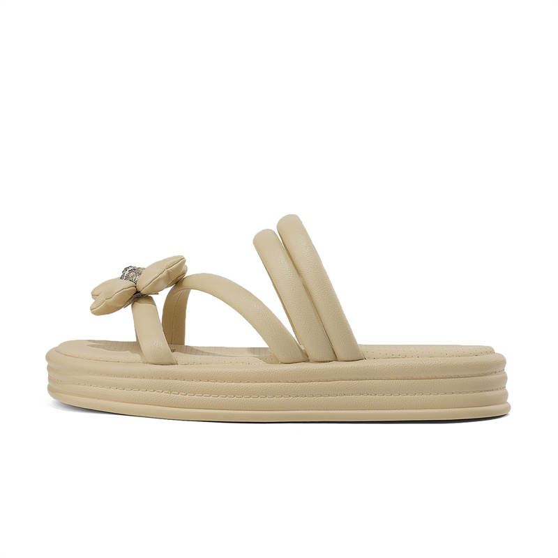 KEKAFU Slide Slippers Women's Yellow/Beige/Brown